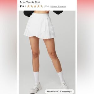 ALO Aces White Tennis Skirt - M